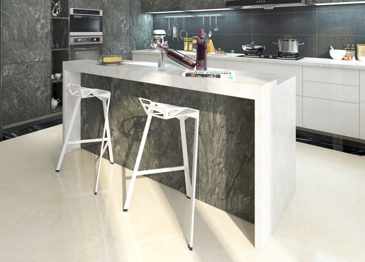 U-Shape Melamine Kitchen Cabinet
